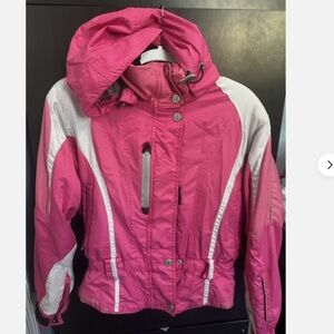 Obermeyer Women’s Insulated Ski Jacket Pink & Silver Ladies 4